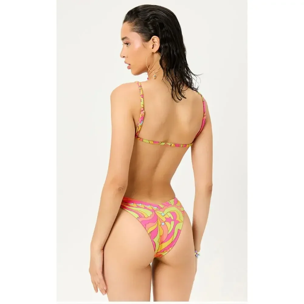 Frankie's Bikinis Maggie Terry Underwire Bikini Top in peace terry